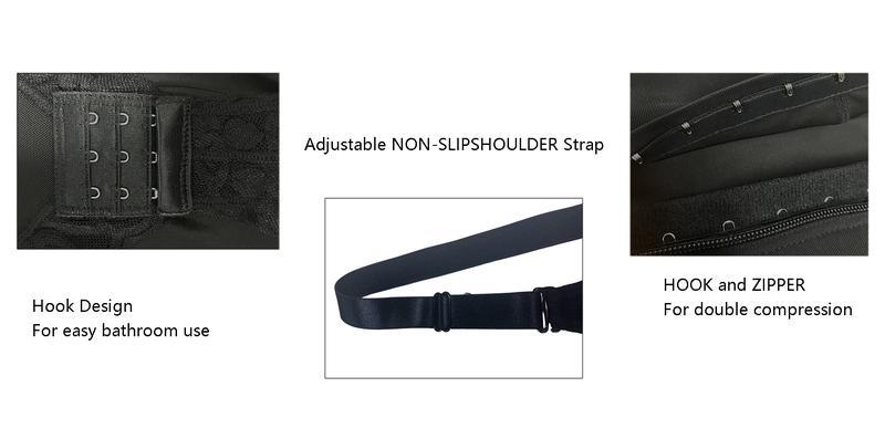 Women Postpartum Full Body Shapewear Bodysuit High Compression Tummy Control Butt Lifting Zipper Crotch Support Daily Wear