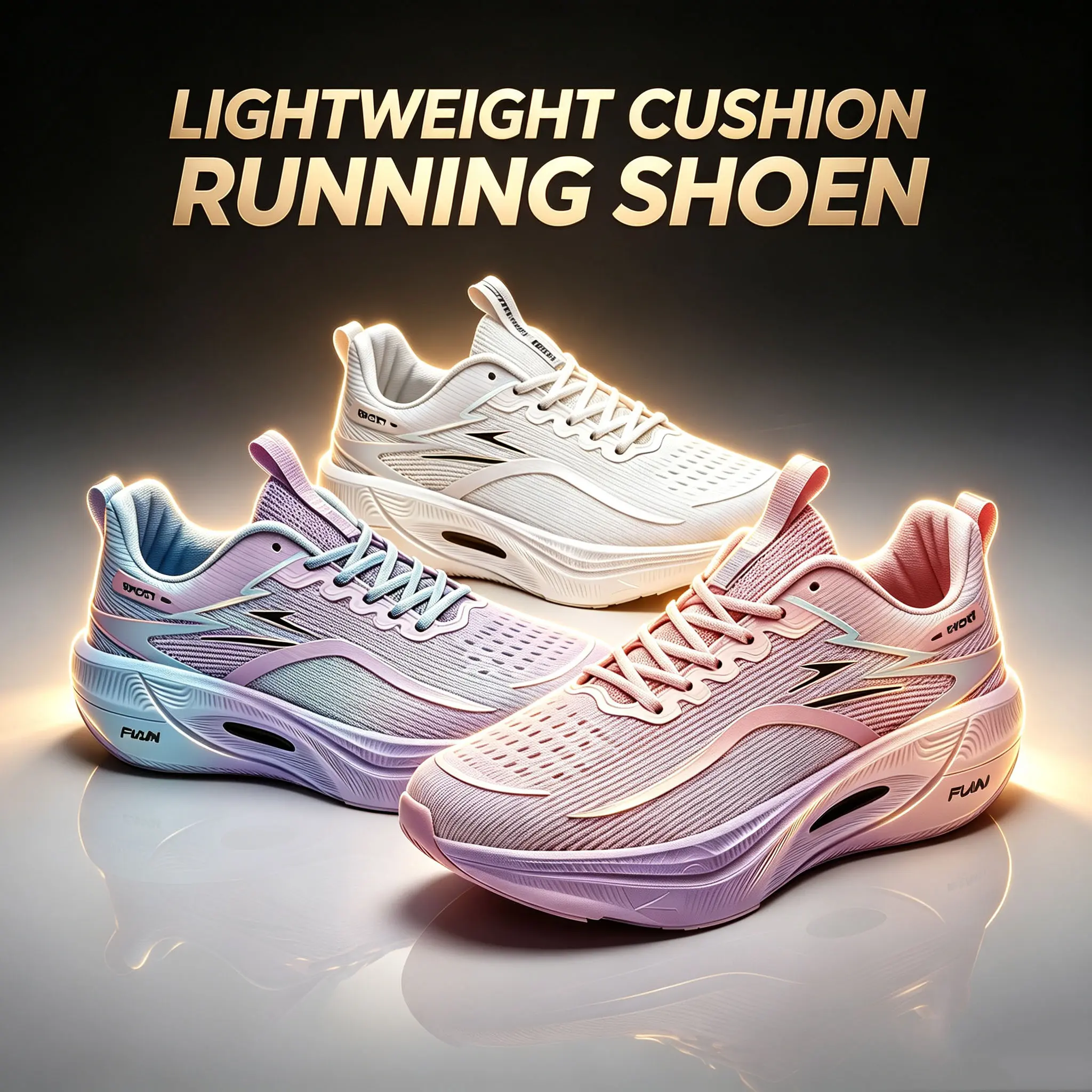 Women Breathable Flying Woven Running Shoes, Lightweight Cushion Athletic Sneakers, Gradient Fashion Walking Gym Training Sport Shoes