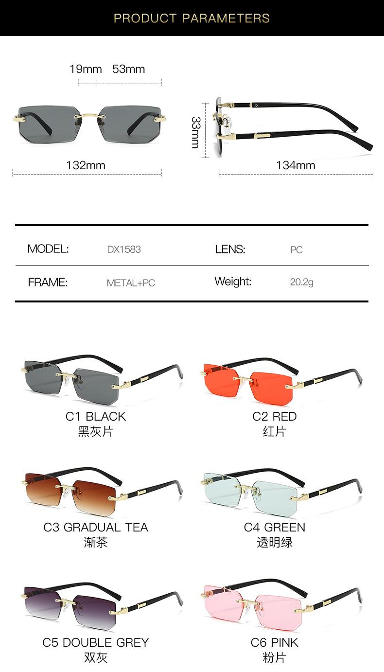 New Frameless Fashion Sunglasses European and American Trendy Cut Edge Sunglasses Personality Jelly Color Sunglasses Frameless Sunglasses Retro Vintage Sunglasses for Women Polarized Driving Sunglasses Trendy Sunglasses UV400 Protection