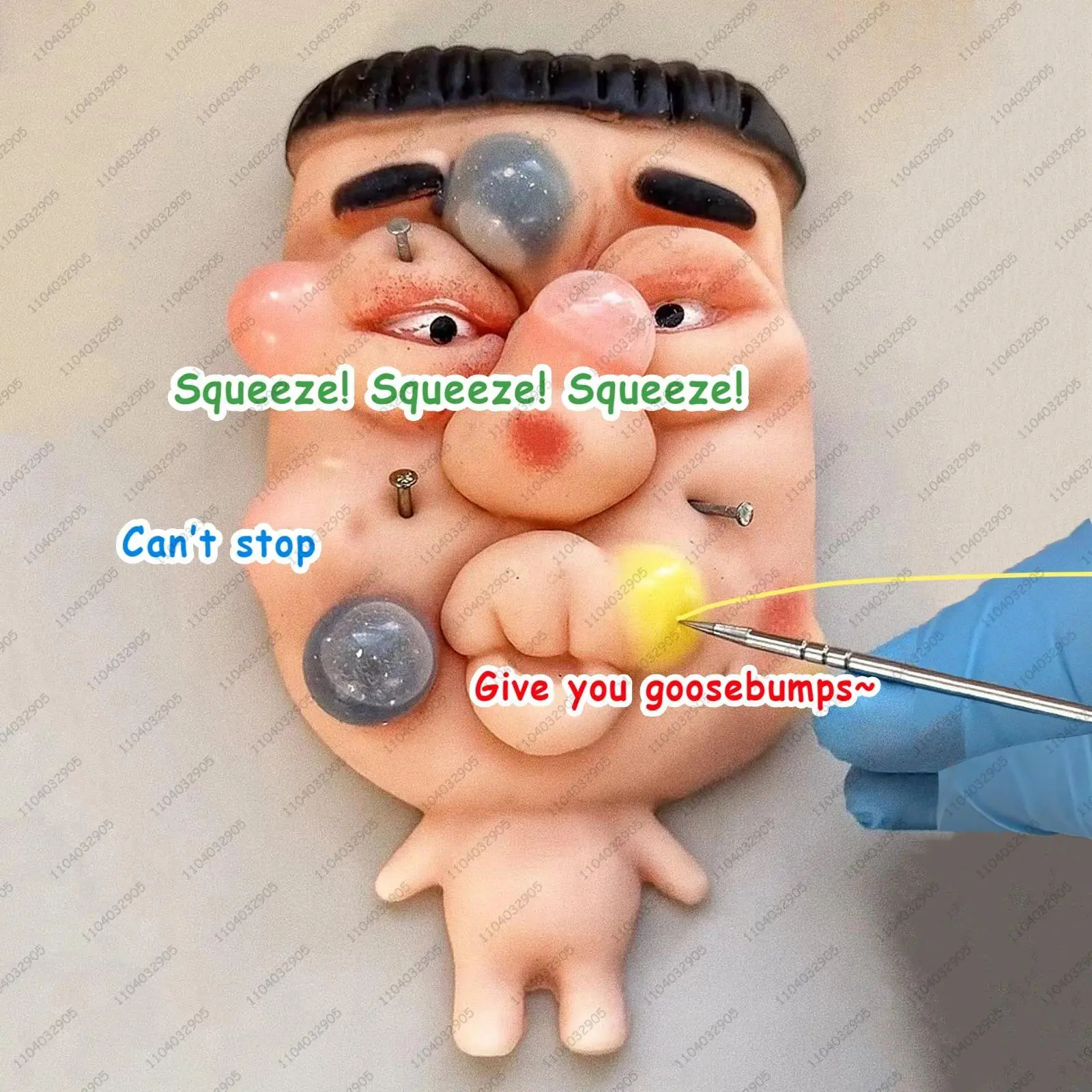 Funny Pimple Popper Squishy Toy Fast Rebound Squeeze Face Model Stress Relief Fidget Toys for Adults & Kids Funny Gag Prank Gift