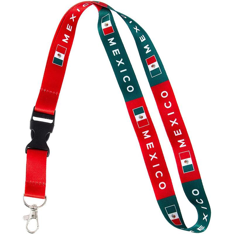 2026 USA-Canada-Mexico World Cup Football Phone Lanyard, Long Mexican ID Card Nylon Lanyard