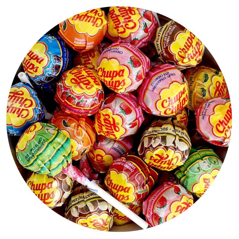 ChupaChups Assorted Lollipops, 2 Pound Bulk Bag (Approx 64 Lollipops), Individually Wrapped, The Hampton Popcorn & Candy Company
