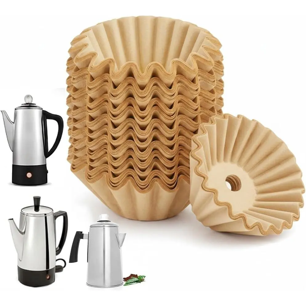 Unbleached Percolator Coffee Filters, 150 Count, Compatible with Farberware 4-Cup, Coletti, Elite Gourmet, Presto 6-Cup Coffee Percolators (Coffee)