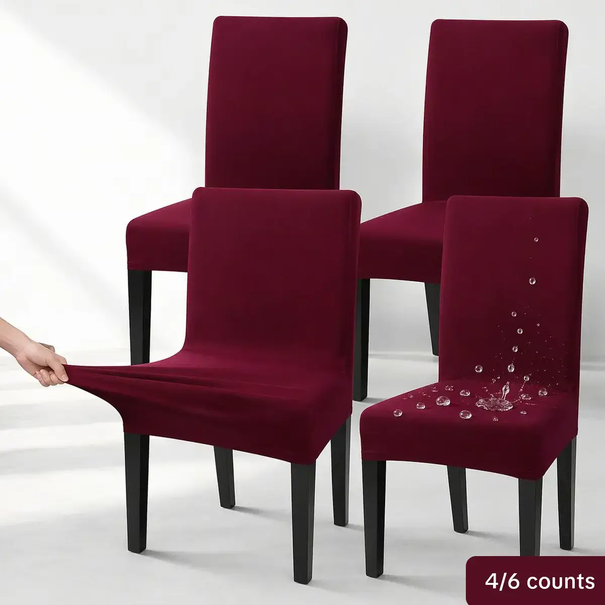 4–12pcs Small Size Elastic Chair Covers, Stretch Slipcovers for Dining Chairs, All-Season Milk Silk Spandex Seat Protectors, Splash-Proof for Kitchen, Dining Room and Living Room #GLOBAL PICKS