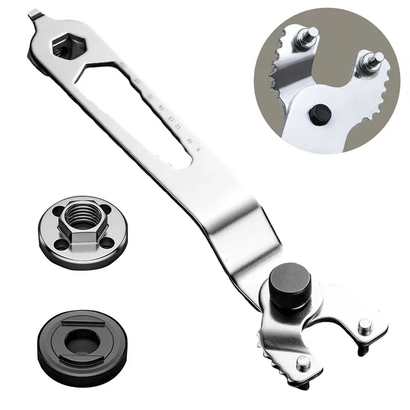12-In-1 Adjustable Angle Grinder Wrench Tool, Heavy Duty Wrench, Ideal for Mechanical Repair, Multiple Nut Bolt Sizes, Ergonomic Handle, Lightweight Steel Wrench