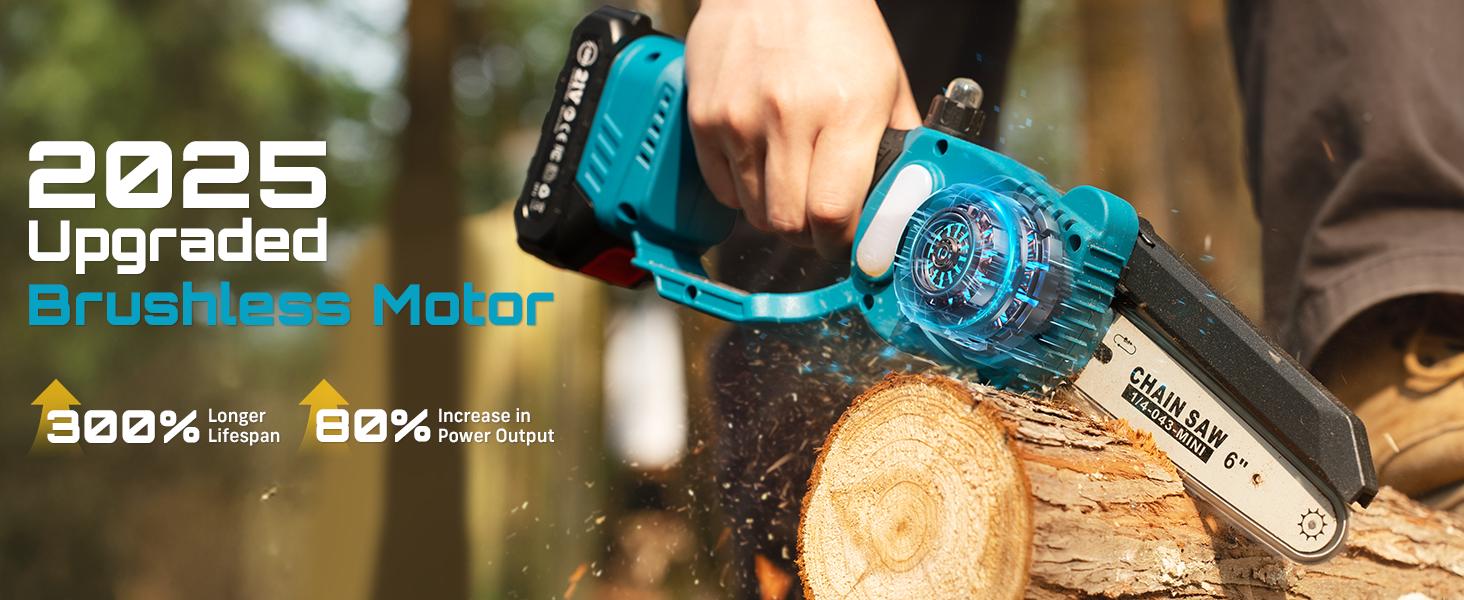 SEESII Mini Chainsaw & Pruning Shears: 6" Electric Saw Brushless & 1.3" Pruner with 2×2.0Ah Batteries, Cordless Combo for Wood Cutting/Branch Trimming, Gardening Tools for Dad Men Husband SP600 #TikTokShopBlackFriday