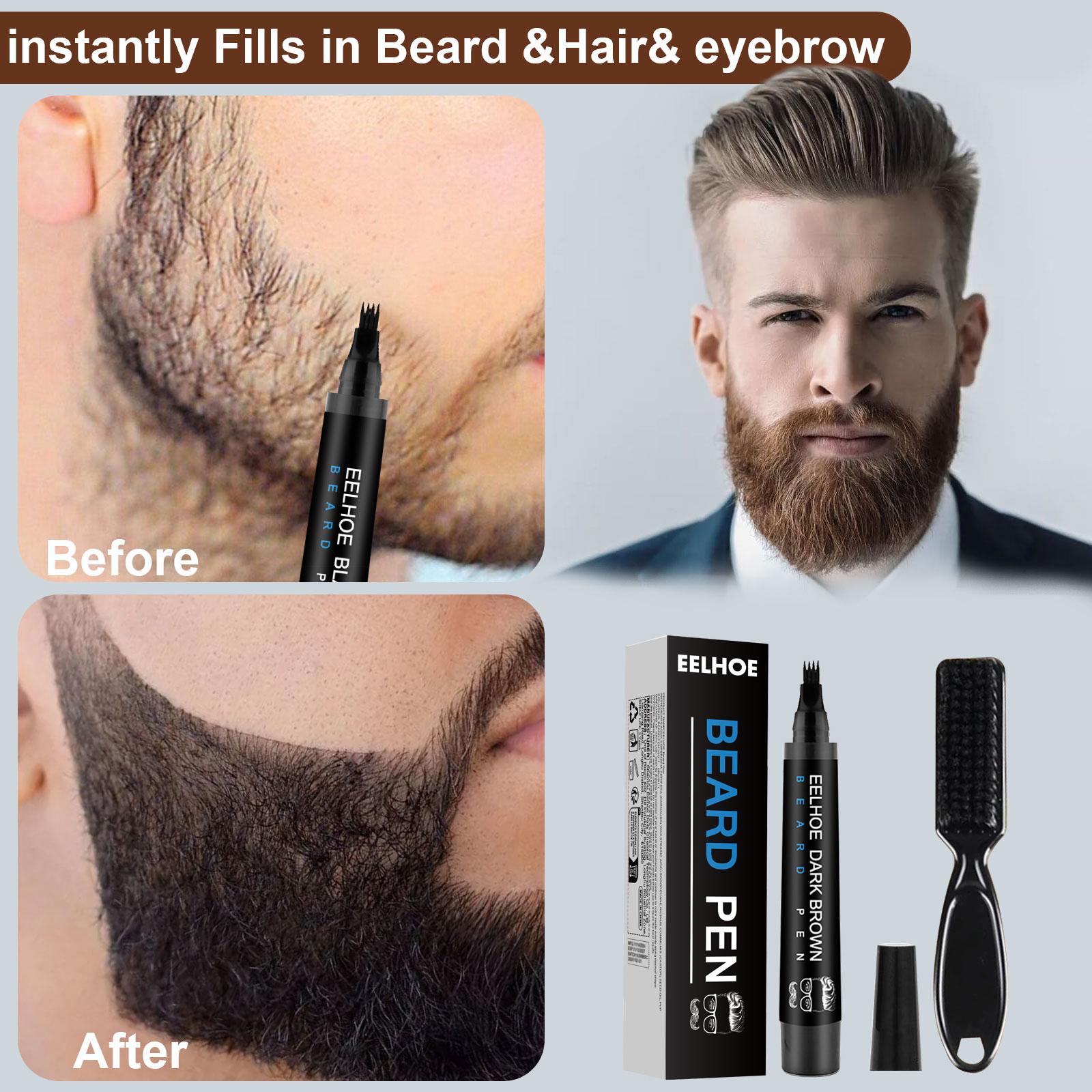Eelhoe Beard Headline Filler Kit Waterproof Sweat-Proof Smear-Proof Makeup Beard Pen Beard Tracing Pen