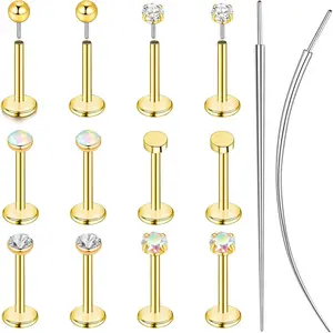 12-25 Pcs 16G Tragus Earrings for Women Men Cartilage Earrings Labret Stud Tragus