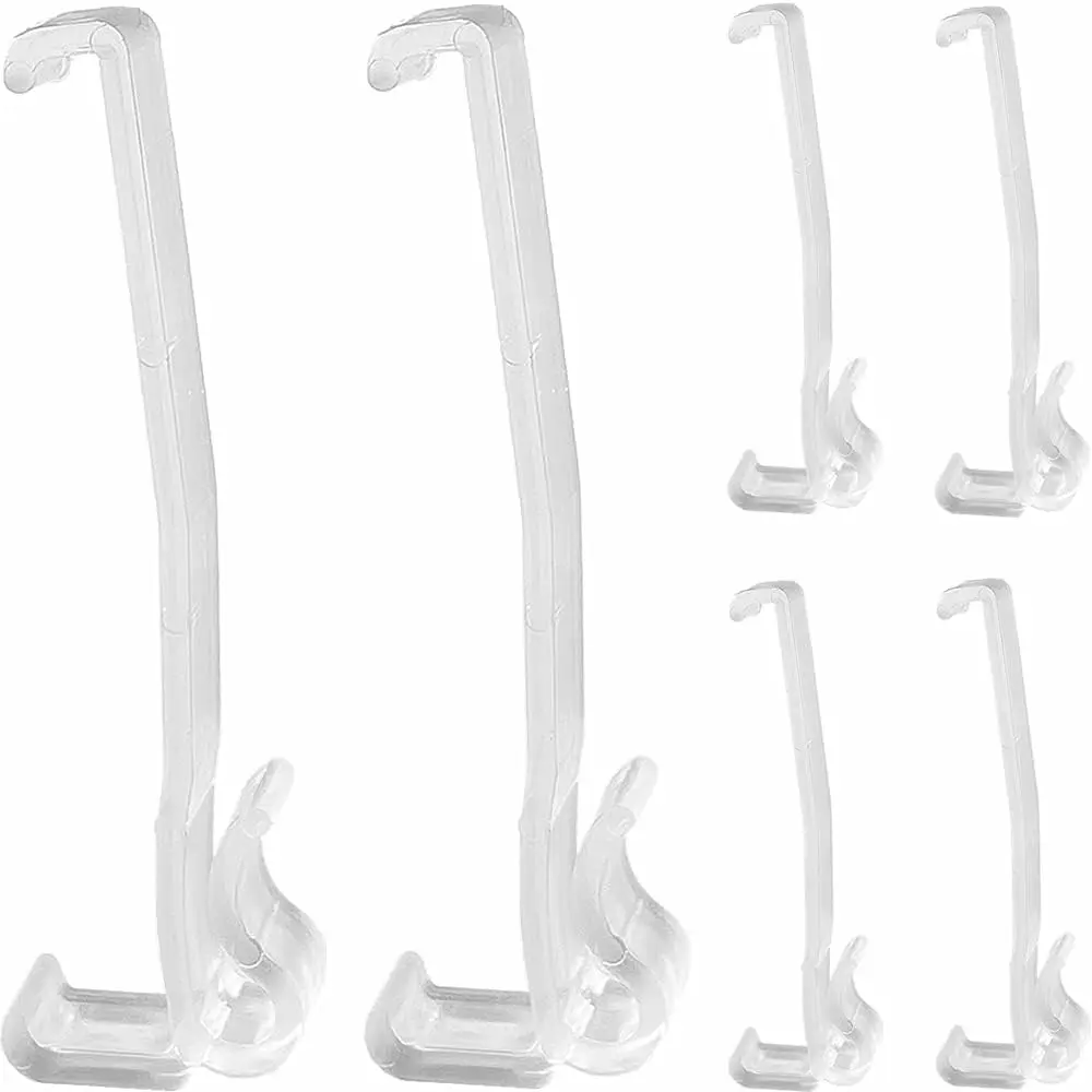6pcs 3-1/4" Clear Plastic Hidden Valance Clips for Horizontal Window Blinds Retainer Holder