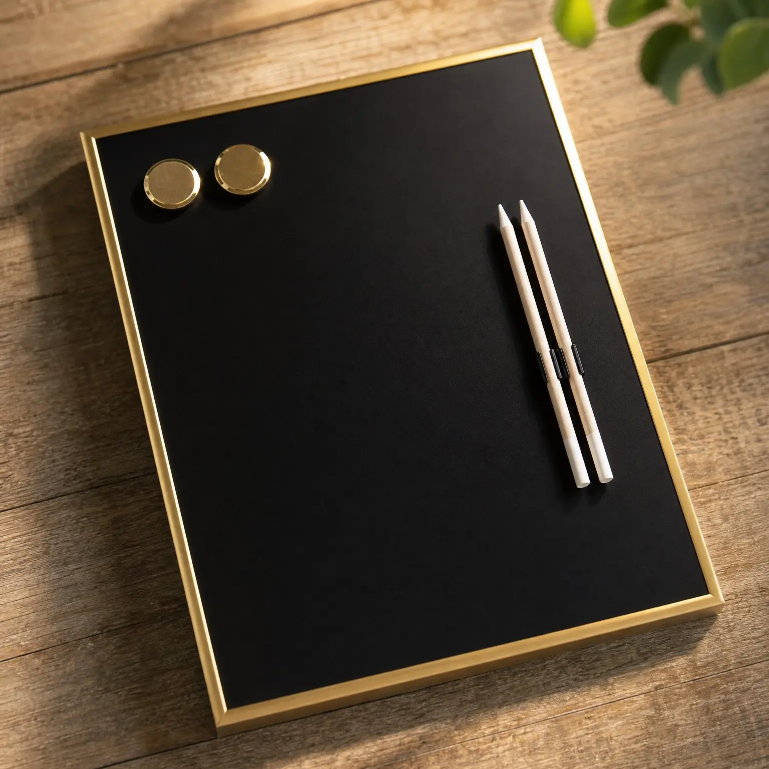 Magnetic Chalkboard, 11" x 14", Gold Metal Frame, Premium Matte Surface, Includes Chalk Pencils and MagnetsGift