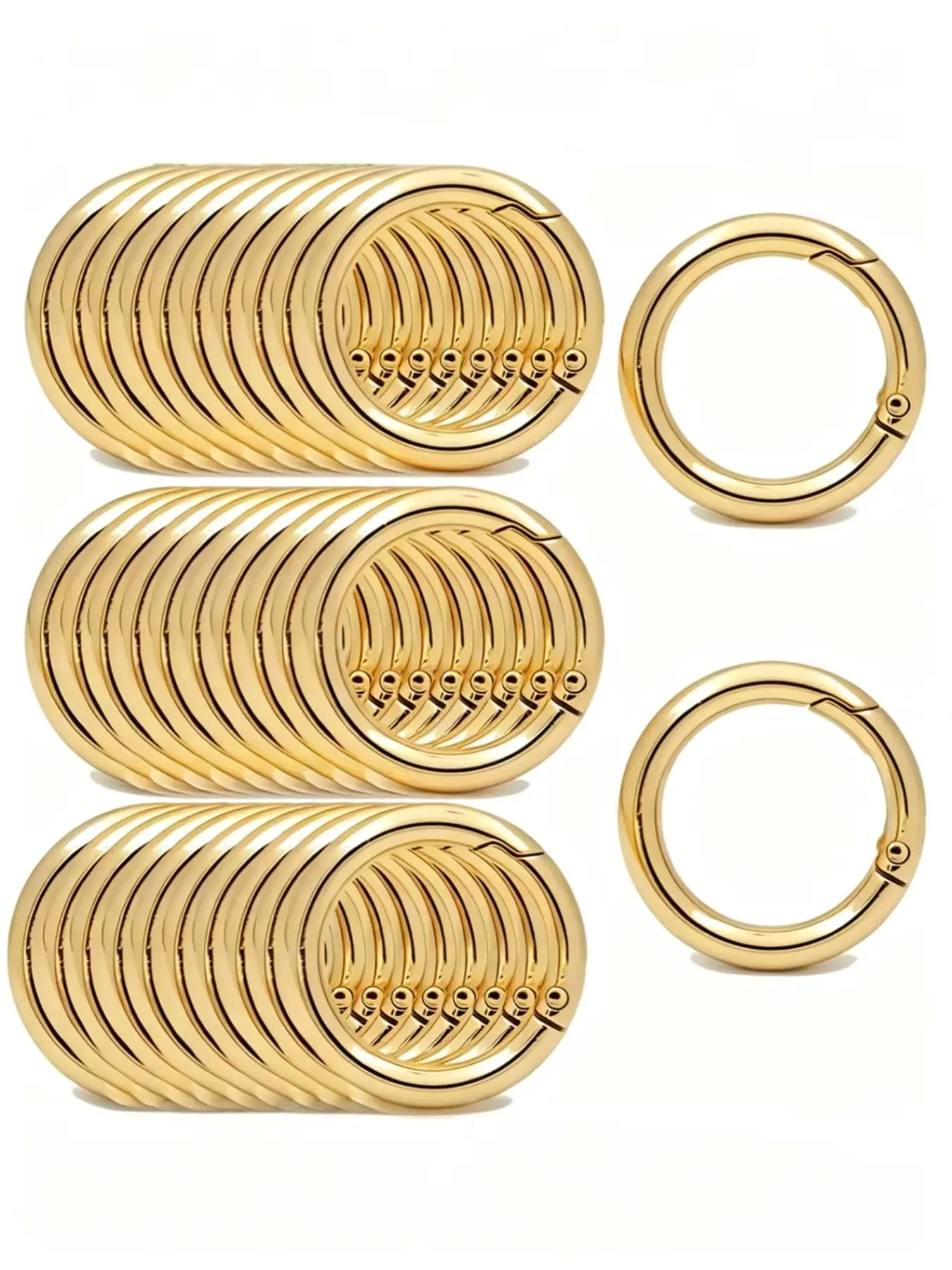 32-Pack Large Spring O-Ring Heavy Duty Carabiner Hooks, Durable and Reliable, Ideal for Outdoor Activities, Quick-Release Design