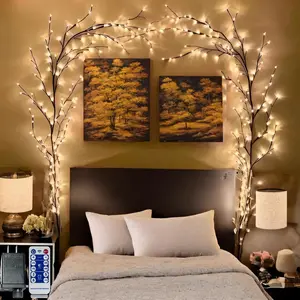 Enchanted Willow Vine Lights with Remote & Timer, 7.5Ft 144LED Artificial Tree Branches for Bedroom Wall Decoration & Christmas Festive Decor