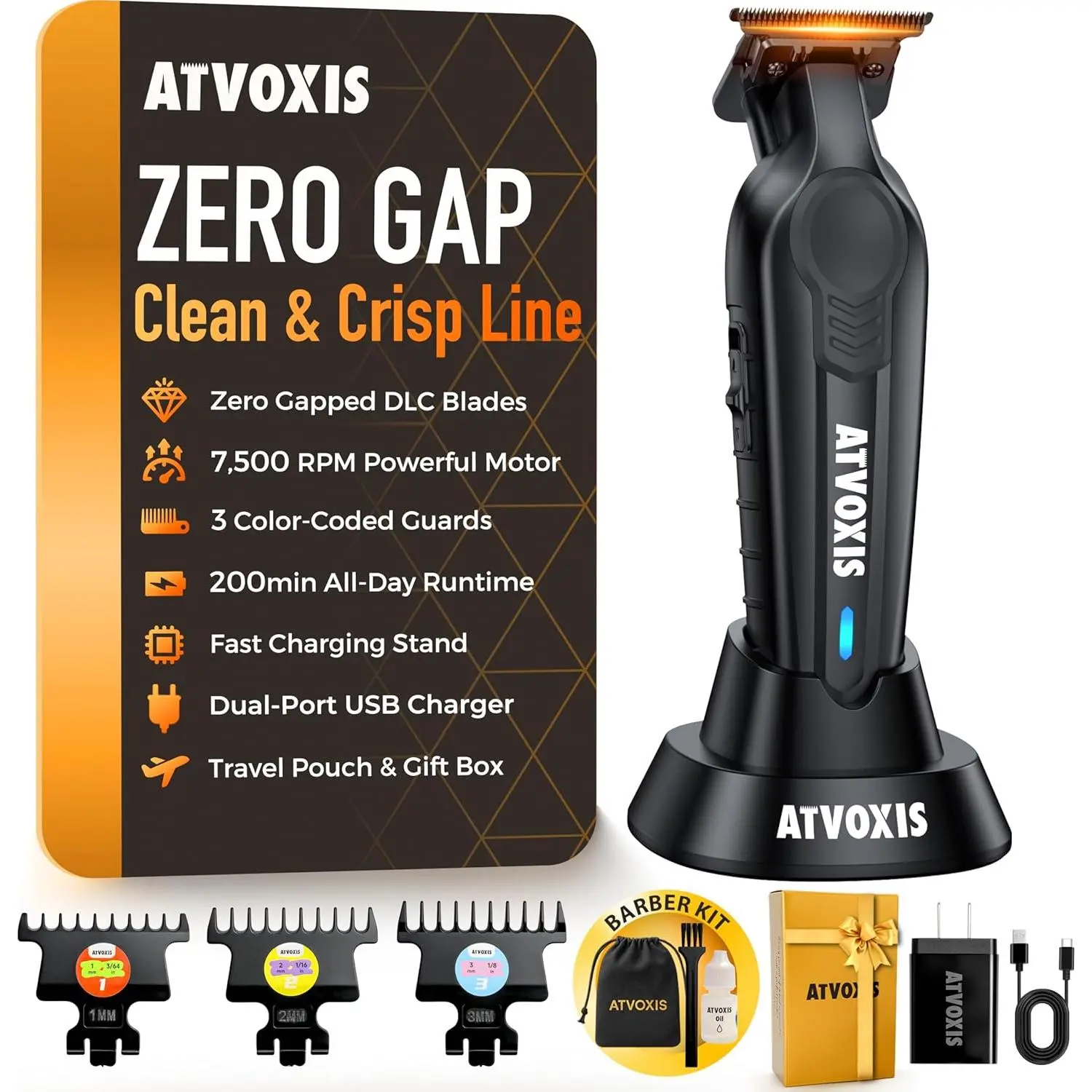 Zero Gapped T Blade Hair Trimmer for Men, Professional T Liner Edgers Clippers for Line Up & Shape Up, Grooming Trimmer for Barbers