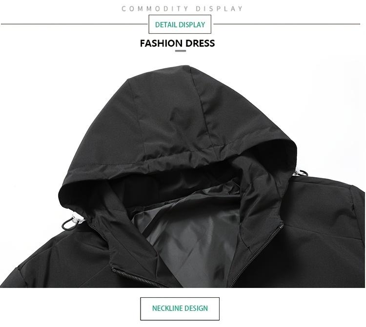 Solid Color Men's Long Sleeve Zip Up Windproof Hooded Sports Jacket For Spring Fall Outdoor, Hiking Running Cycling