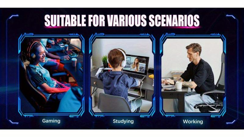 PU Leather Gaming Chair with Footrest, Ergonomic Computer Chair with Massage Lumbar Support