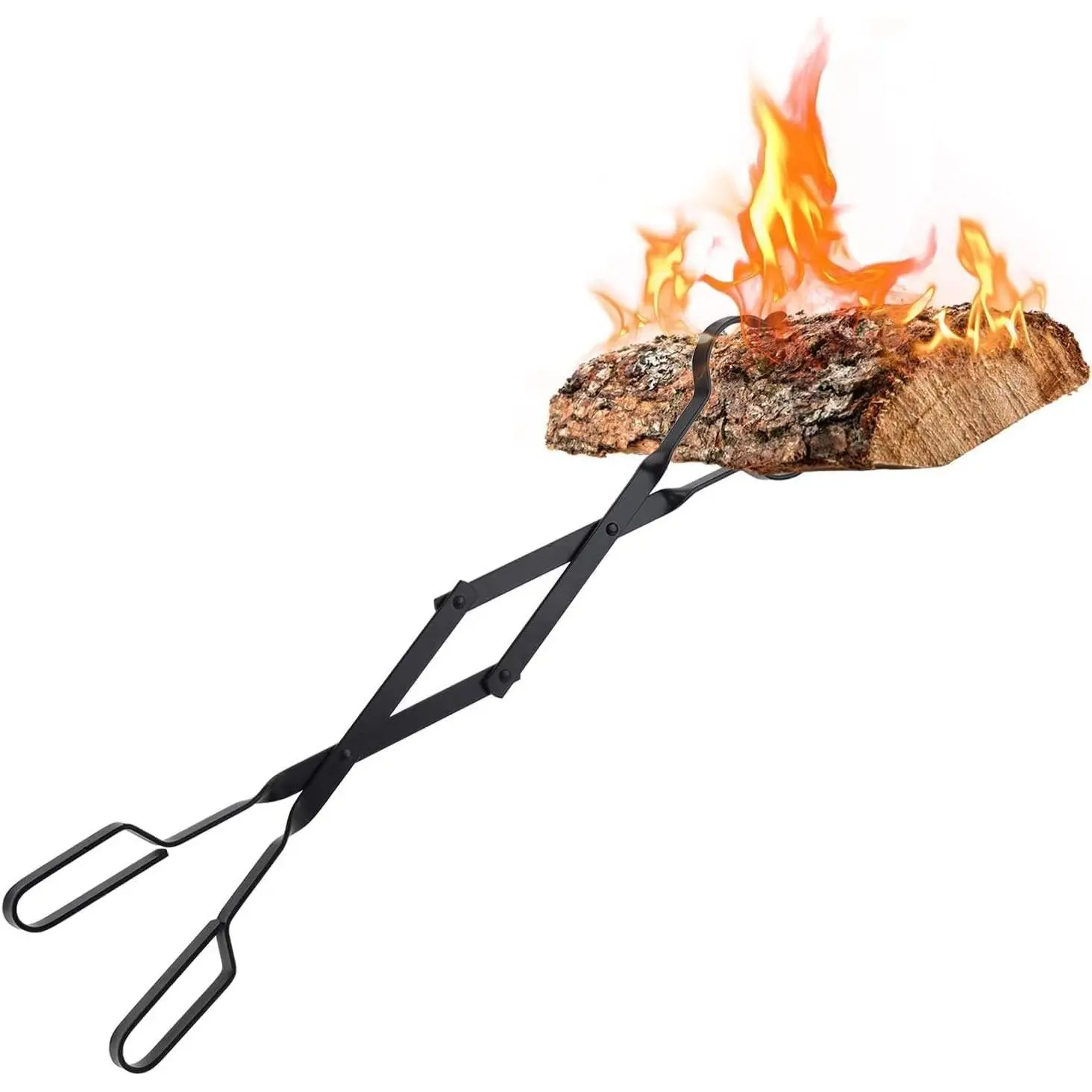Fireplace Tongs Wood Fired Oven Tool for Grill Camping Fire Pit