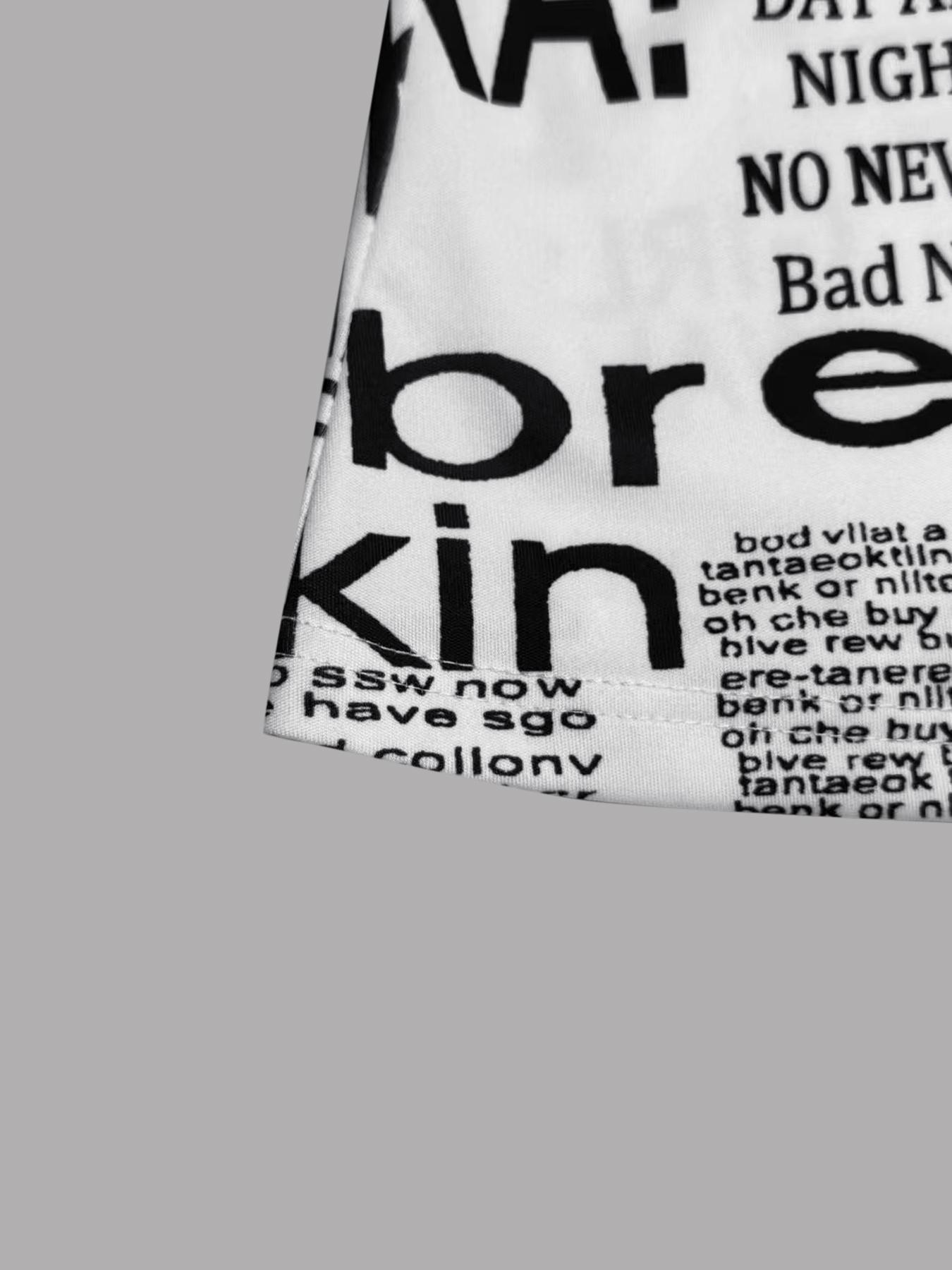 Women's Long Sleeve Casual Shirt with Letter Print, Single Button Front Design, Perfect for Daily Wear & Outdoor Activities, Womenswear