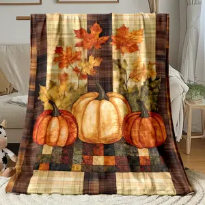 1pc a Lightweight Autumn Pumpkin Blanket, Perfect for Home Decor, Suitable for Use on Sofas, Beds, During Travel, Camping, And in Living Rooms Or Offices. It Features a Soft And Warm Fabric with Digital Prints