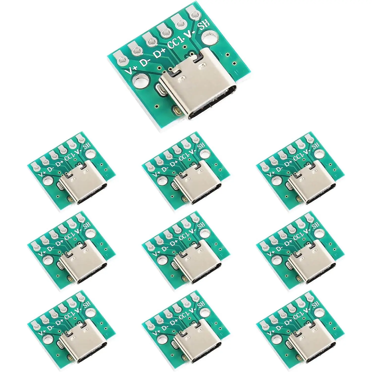 10 count USB 3.1 Type-C to DIP Adapter, 16 Pin to 6 Pin Converter | Socket to DIP connector for data line wire  transfer. Ideal for testing, prototyping, and  DIY projects.
