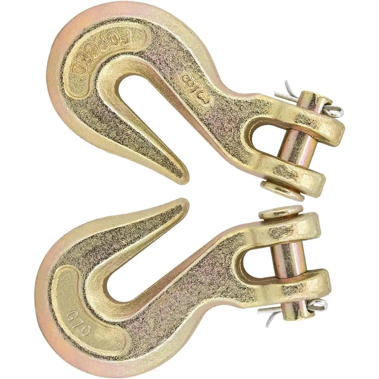 2PACK 3/8" Chain Hooks, Grade 70 Heavy Duty Clevis Grab Hook for Trucking Towing & Industrial Chains-26,000 lb Load Capacity