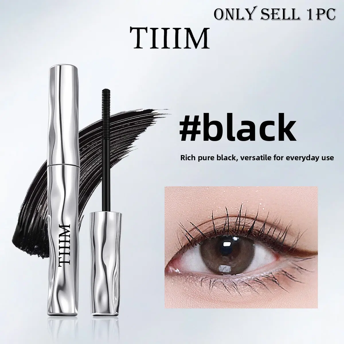 Volumizing Lengthening Mascara For Spiky Lash Look, Waterproof Anti Clump, Minimal Vibe Commuter Makeup For Young Girls