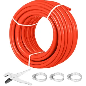 【DealsForYouDays】VEVOR Oxygen Barrier 1/2 Inch 300 Feet Tube Coil EVOH PEX-B Pipe, for Residential Commercial Radiant Floor Heating, Red