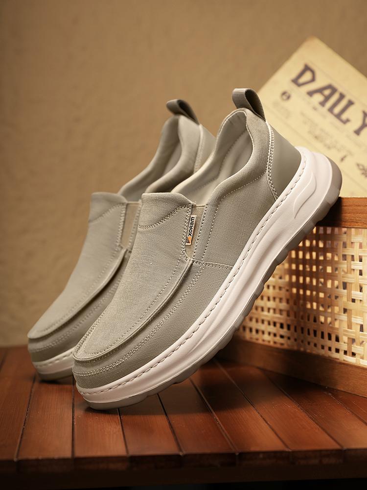 Men's Breathable Canvas Slip-Ons – Ultra Light, No Smell, Soft Sole Summer Shoes  5822