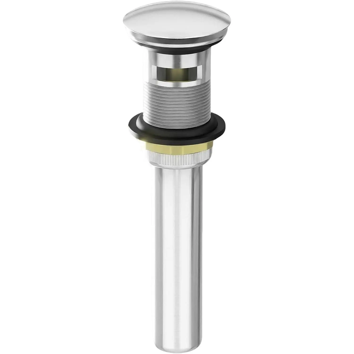 Metal Brushed Nickel Pop Up Drain with Overflow, Rustproof Heavy Duty Brass and 304 Stainless Steel Vessel Lavatory  Bathroom Sink Drain Stopper