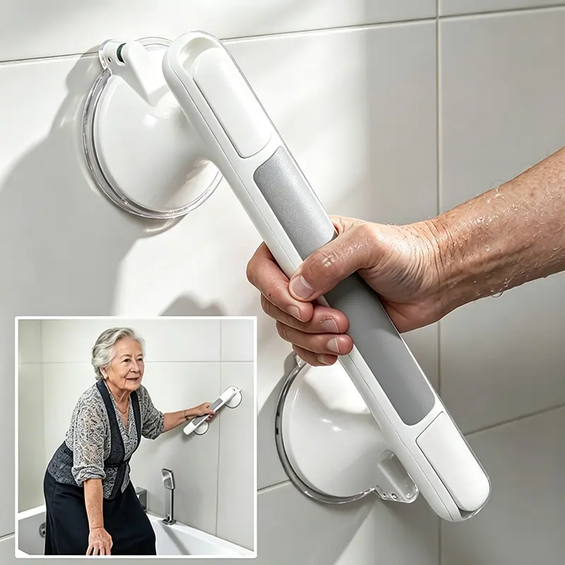 1pc Home Safety Handrails for the Elderly, No Need to Drill Holes, Non-slip Suction Handrails, Reusable Suitable for Tiles, Glass and Hard Plastic Surfaces, Suitable for Bathrooms, Toilets, Living Rooms, Kitchens