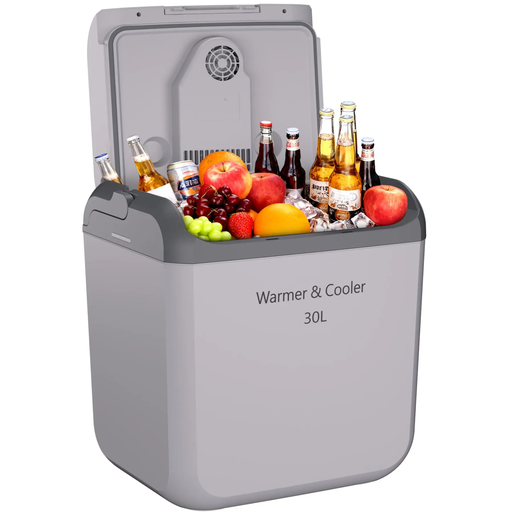 32 QT Multifunctional Refrigerator - 30L Portable Car Fridge & Warmer, AC/DC Dual Power Electric Cooler Box, Ice-Free Thermoelectric Safe for Road Trips, Camping, Beverage Juice Storage (Cooler Mini Fridges)