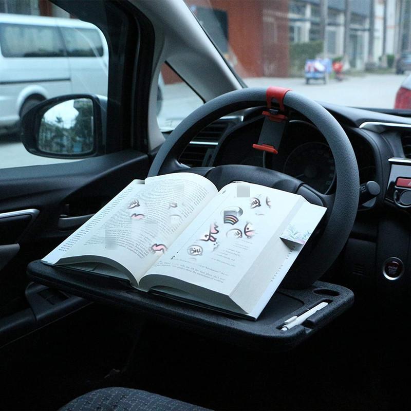Portable Steering Wheel Dining Table, Car Laptop Computer Desk, Eat Work Drink Food Coffee Tray Board, Car Console Organizer, Car Interior Accessories