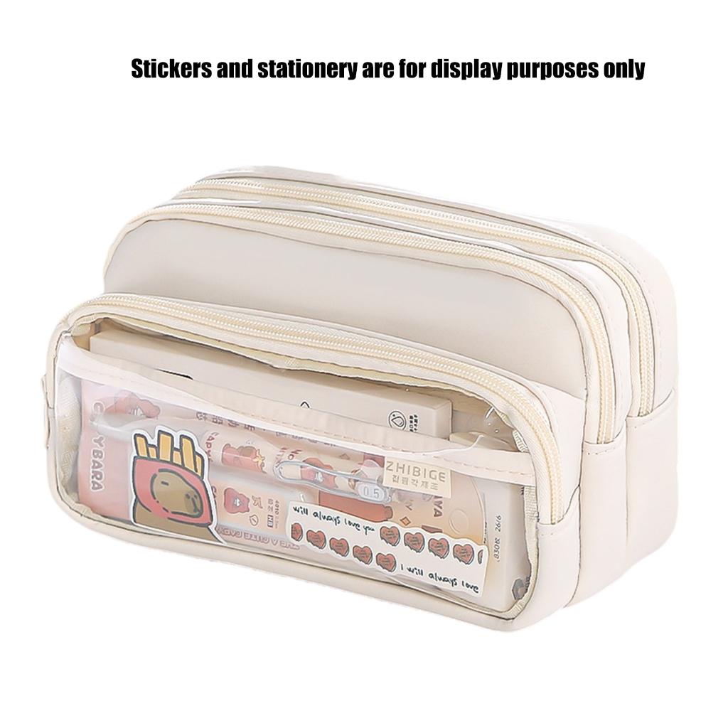 Large Capacity Pen Case Multifunctional Expandable Compartments Pencil Organizer