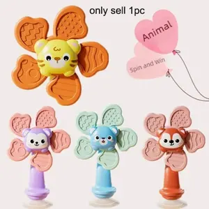 Suction Cup Windmill Toy for Babies, Teething Rotating Musical Sensory Bath Toy, Toddler Table Educational Play Gift