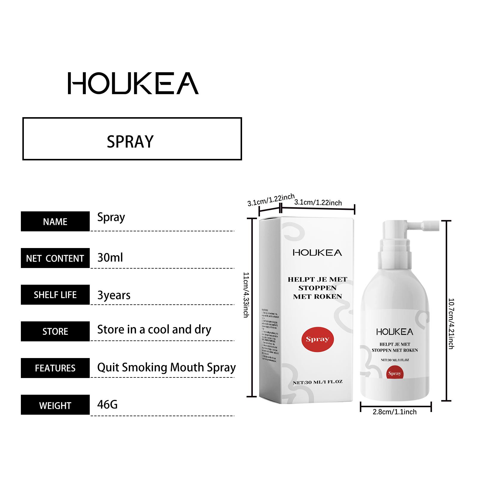 Houkea Oral Odor Spray Gentle Long-lasting Easy Odor Removal Fresh Natural Spray
