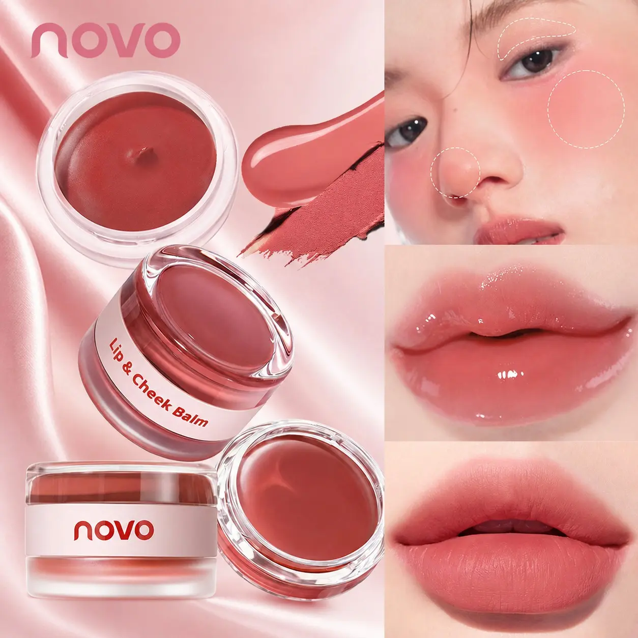Vitamin E Canned Lipstick & Blush, Lip Products, Glossy &Matte Bi-Color Tinted Lip Mud, Lip Gloss, Creamy Moisturizing Plant Squalanet, Highly Pigmented For Cheeks, Lips&Eyes, Korean-Style Jelly Cream, For Valentine'S Day, Christmas Gift