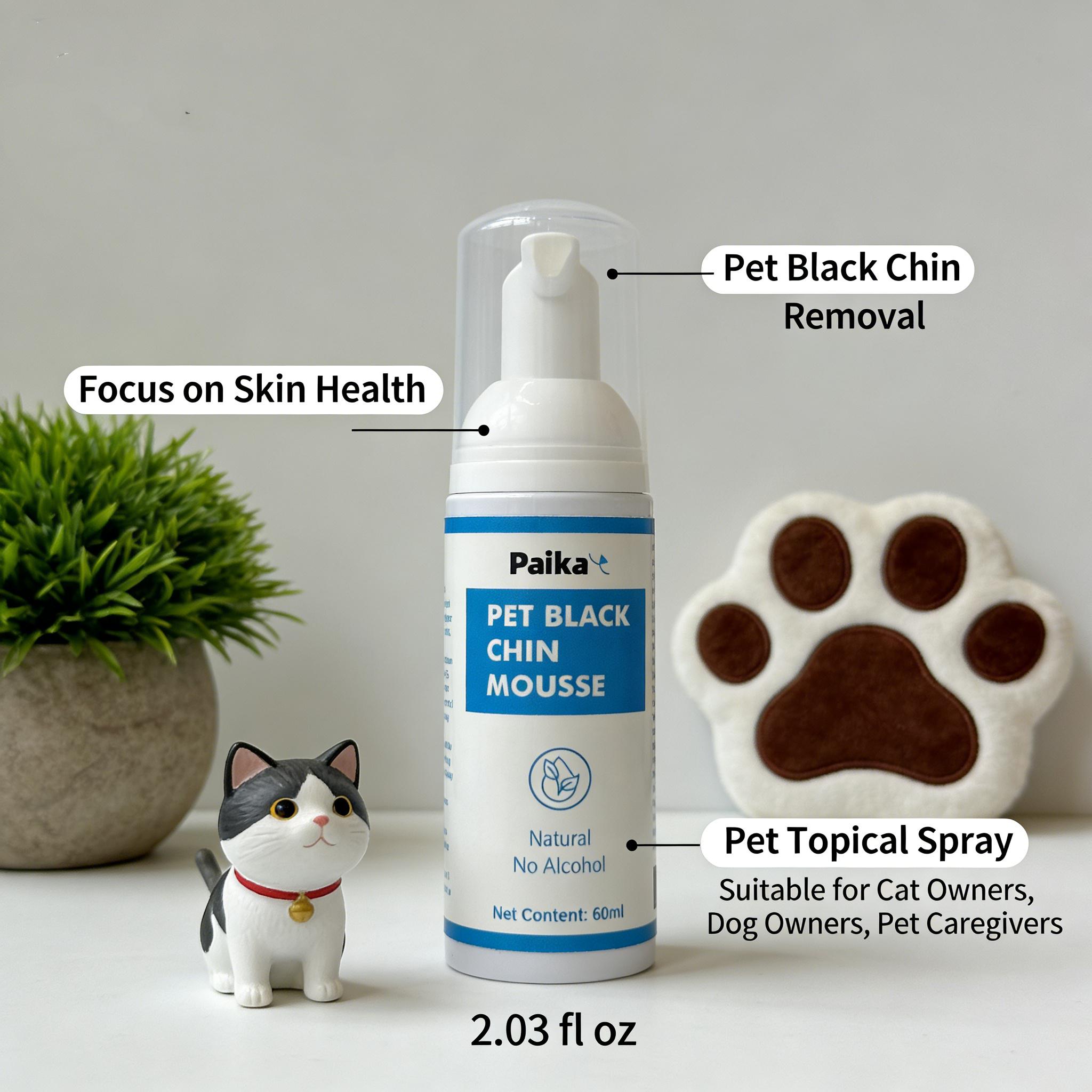 Paika Pet Chin Mousse Cleaner, Effective Dog & Cat Oral Care, Gentle Formula for Fresh Breath, Easy Application