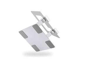 Amazon Basics Ergonomic and Foldable Laptop Stand for Desk, Adjustable Riser, Fits all Laptops and Notebooks up to 17.3 Inch, 10 x 8.7 x 6 in, Silver
