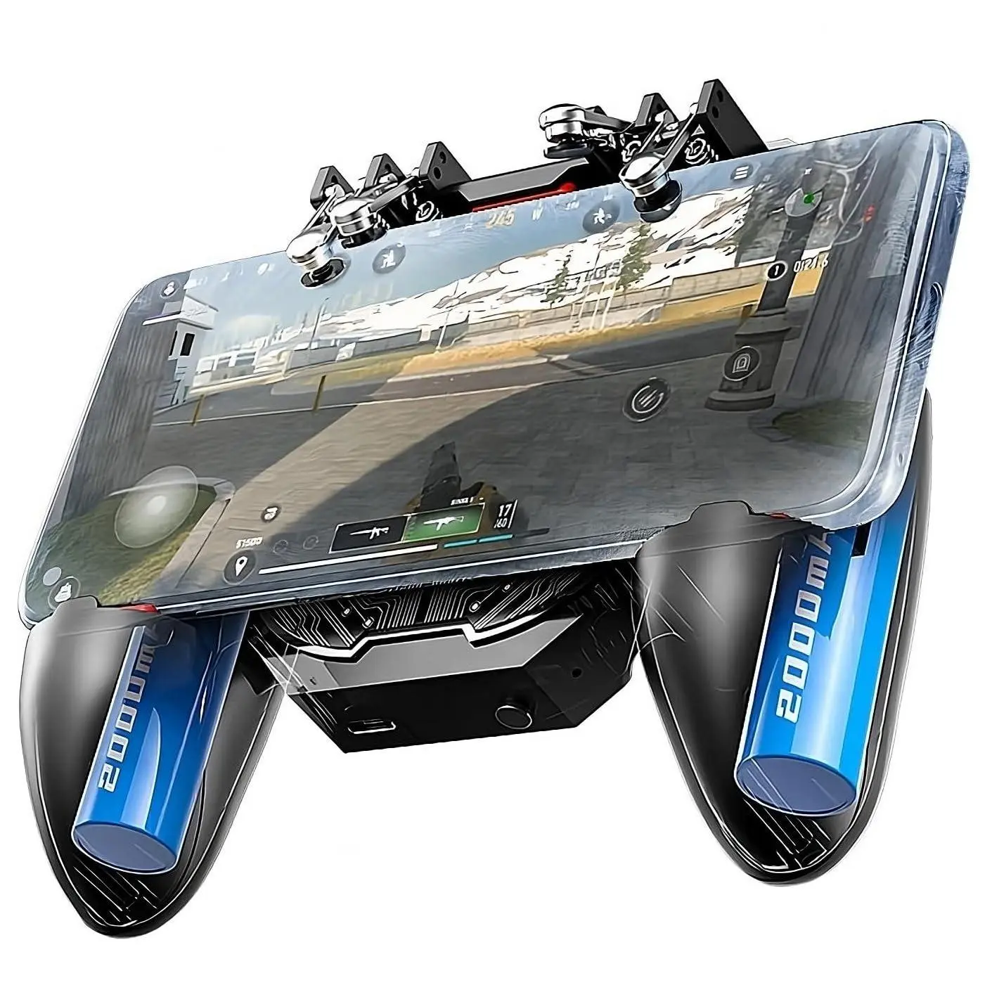 Mobile  Controller  Cooling Phone Gamepad 4 Trigger 6 Finger  Grip 4000 mAh -in  Rechargeable for , , , Pixel, compatible with PUBG CoD Warzone Mobile