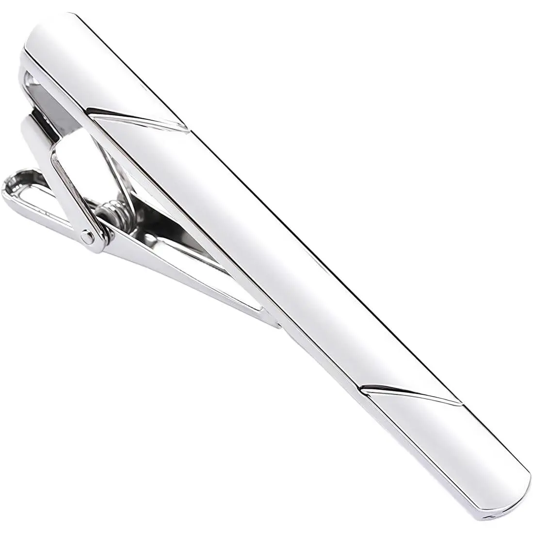 Simple Tie Clip for Men, Minimalist Stainless Steel Tie Holder Bar with a Clamp Clasp for Business and Formal Events