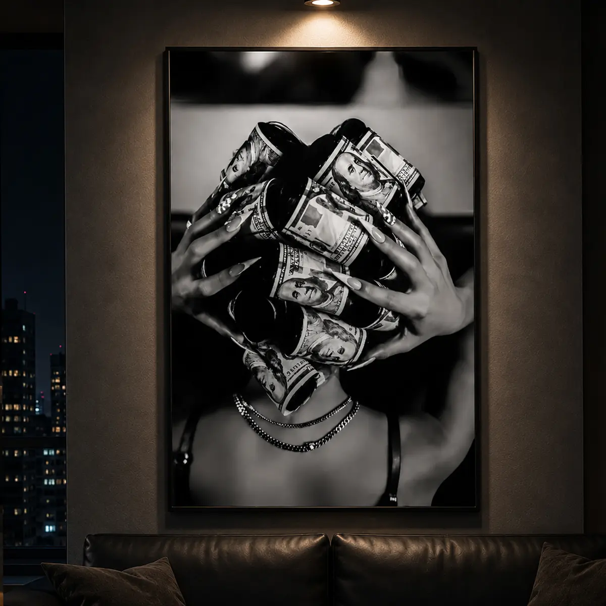 Black Woman Poster, Modern Girl Art, Fashion & Money Wall Art, Black Girl Wall Decor, Aesthetic Room Decor, Luxury Lifestyle Decor