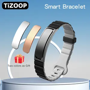 TiZOOP Stylish Smart Bracelet for Men/Women, Fitness Sports Wristband, Smart Wearable Jewelry, Alloy Case, with Multiple Sports Mode, Steps Counter, Outdoor Activity Recording,, Versatile and Trendy Design, Perfect Gift