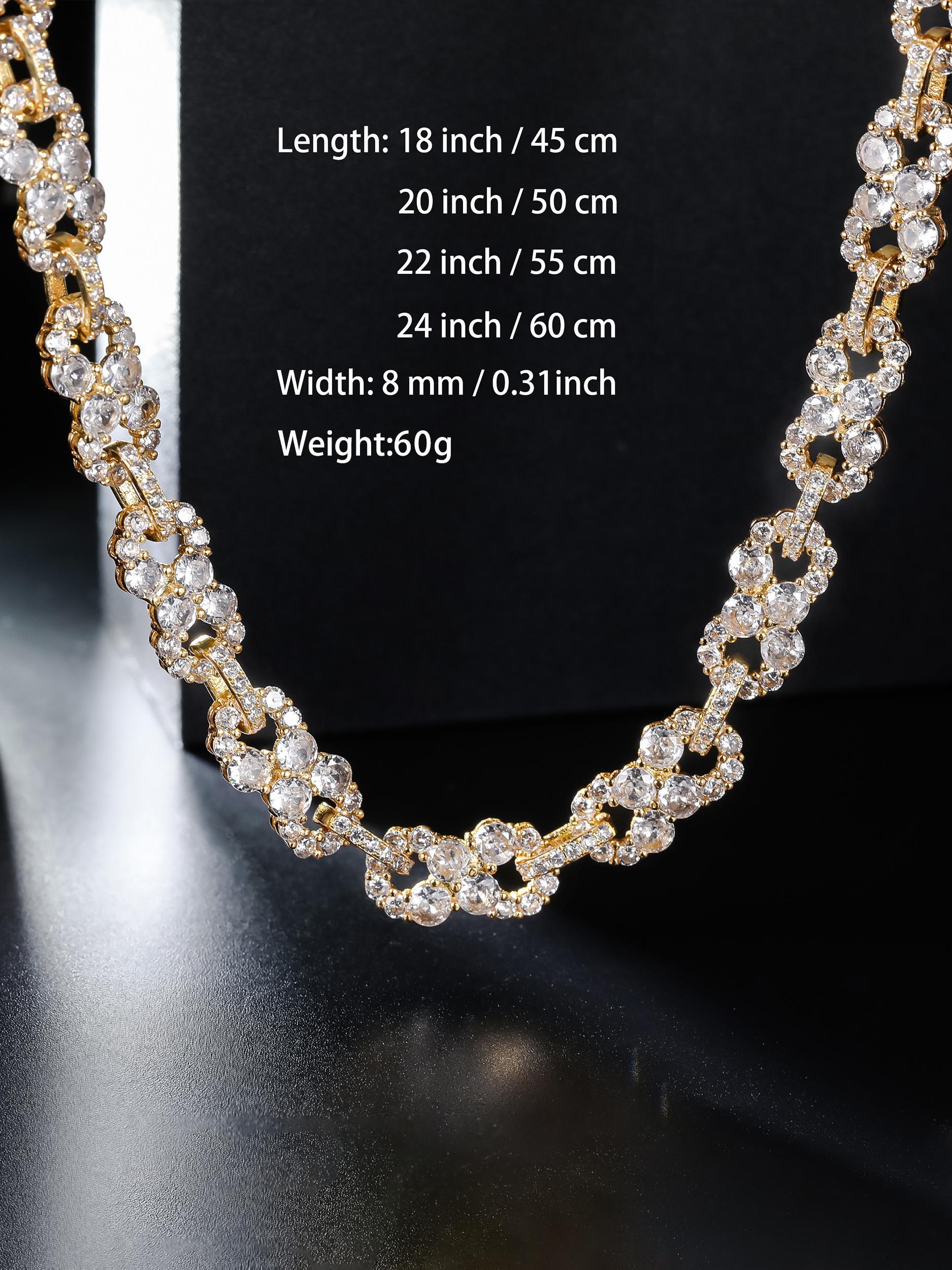 Infinity Symbol Design Bling Rhinestone Decor Necklace, Minimalist Chain Necklace, Chunky Chain Necklace, Hip Hop Jewelry for Parties and Daily Outfits, Trendy Versatile & Exquisite Jewelry for Gift, Modern Versatile Accessories