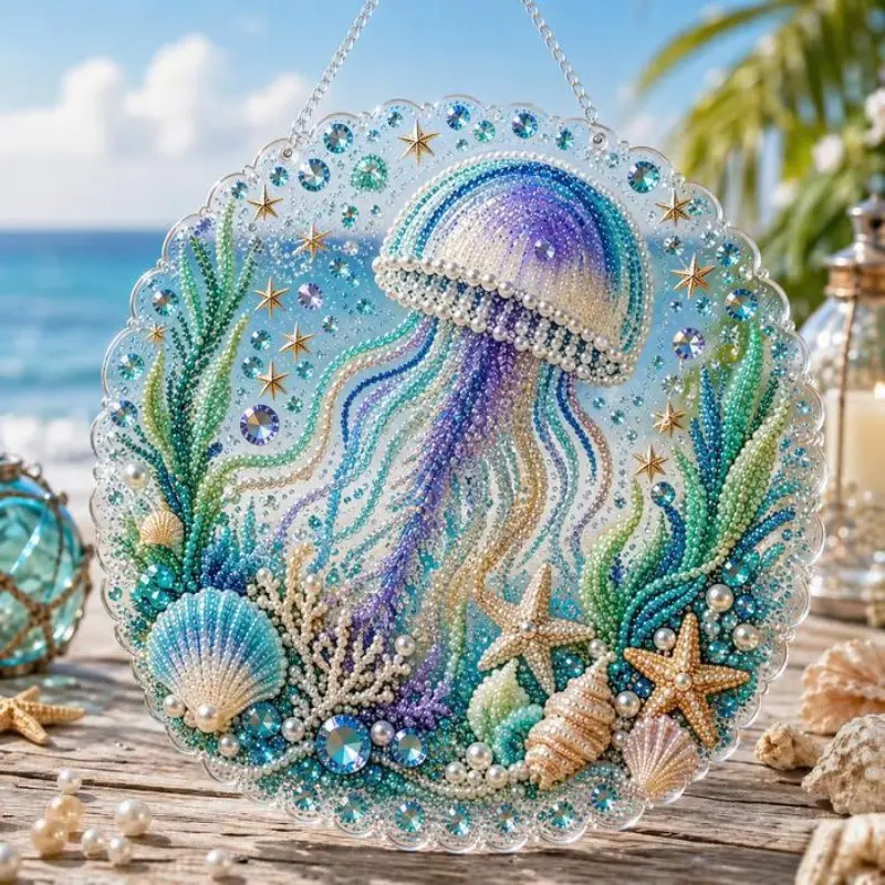 Ocean Pearl Art DIY Hanging Ornament Kit, Creative Craft Project, Easy-To-Use Design, Perfect Gift Idea, Enhance Your Home Decor