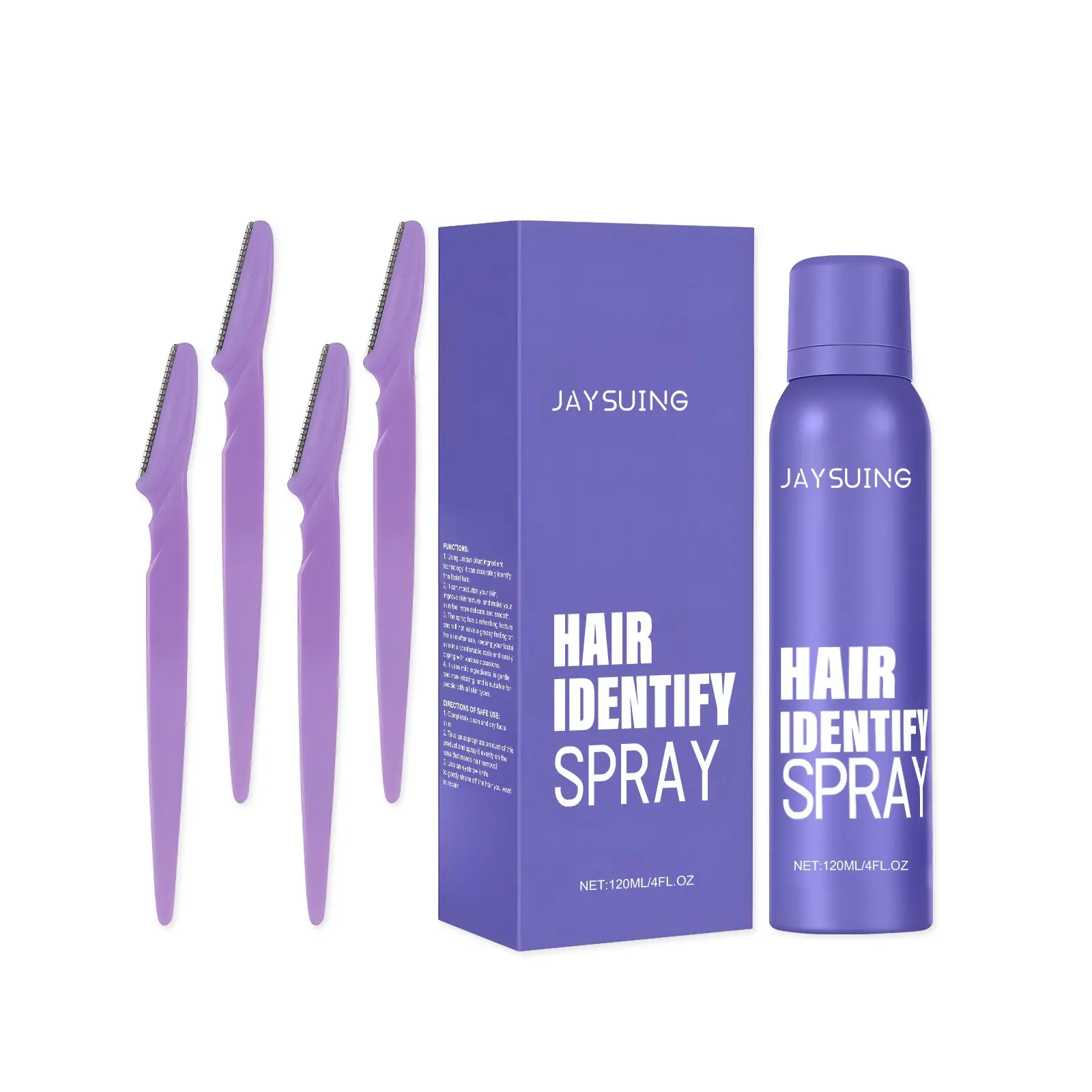 Jaysuing Facial Hair Removal Spray, Gentle for Sensitive Skin, Precise Hair Highlighting, Moisturizing and Soothing