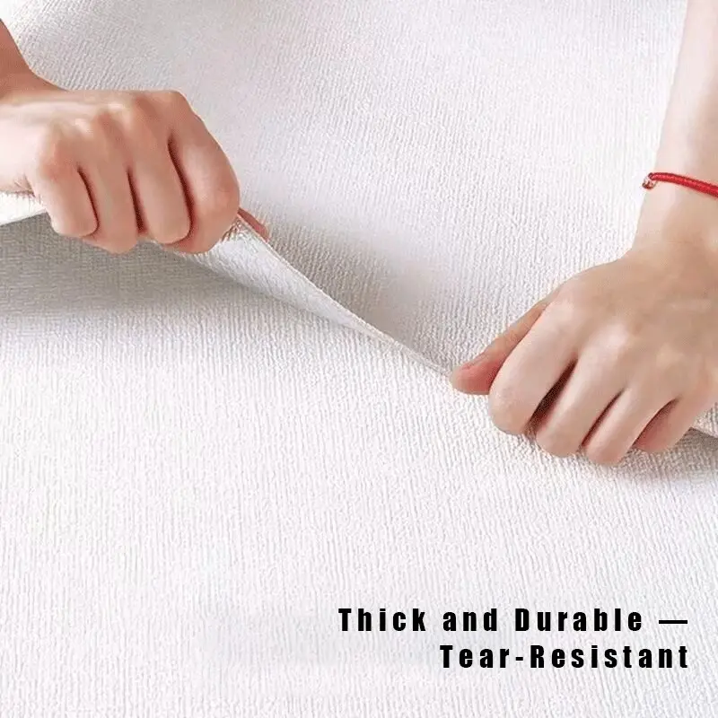 Thick Linen Wallpaper Roll, Self-Adhesive Waterproof Moisture-Resistant, 3D Wall Sticker for Bedroom, Cozy Home Decor, Easy to Apply