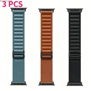 3 Pack Elastic Nylon Watch Bands, Breathable Solo Loop Sport Straps for Men and Women, Comfortable Replacement Bands for Running, Gym and Outdoor Activities, Compatible with Apple Watch 42mm 44mm 45mm 46mm 49mm Series 1-10, SE, Ultra, Ultra 2