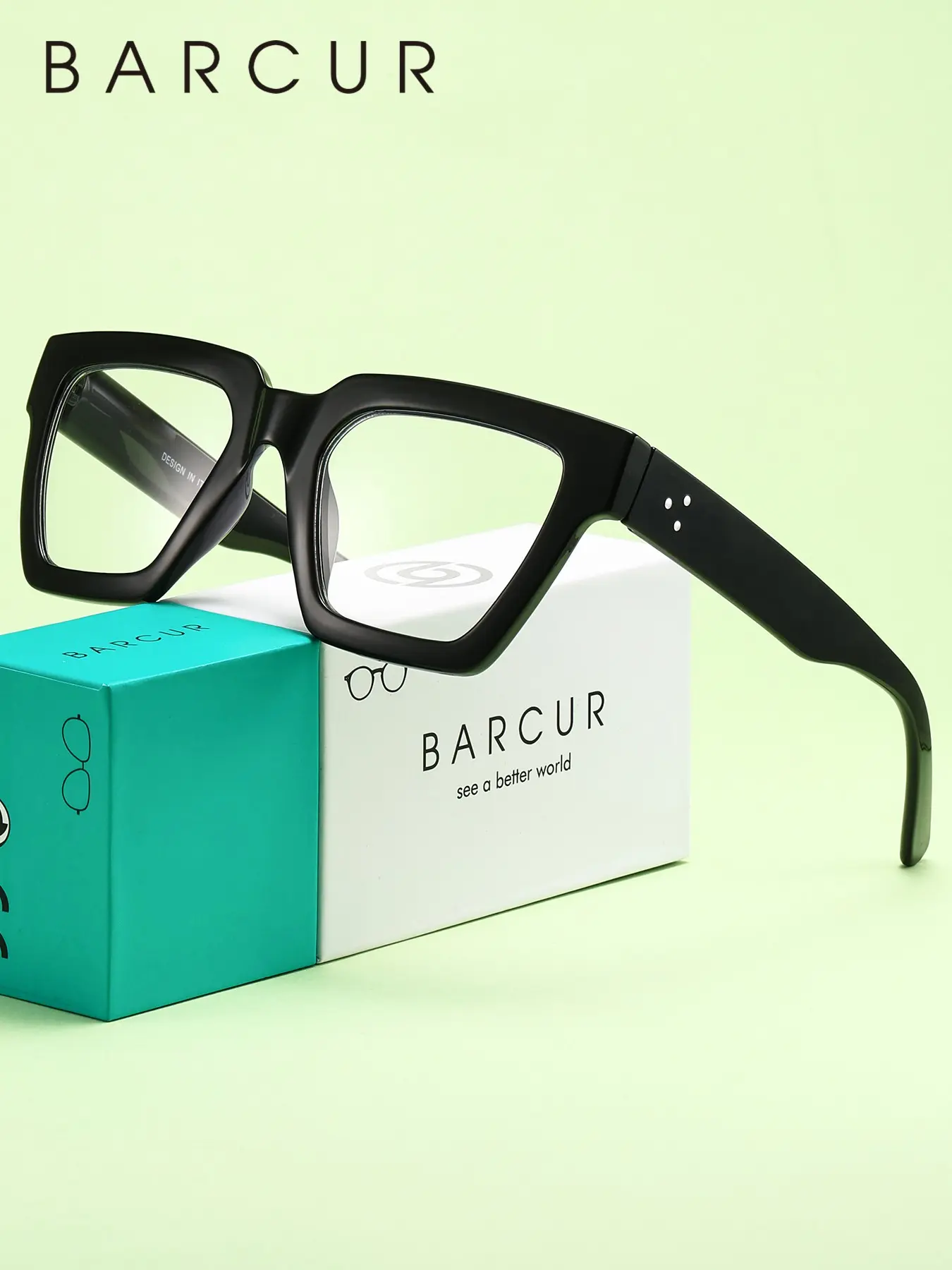 BARCUR lue Square Reading Glasses Anti Blue Light Presbyopic Eyeglasses Stylish Oversized Frame Fashion Decor High Quality Eyewear for Men Women Daily Office Computer Use Presbyopia Glasses