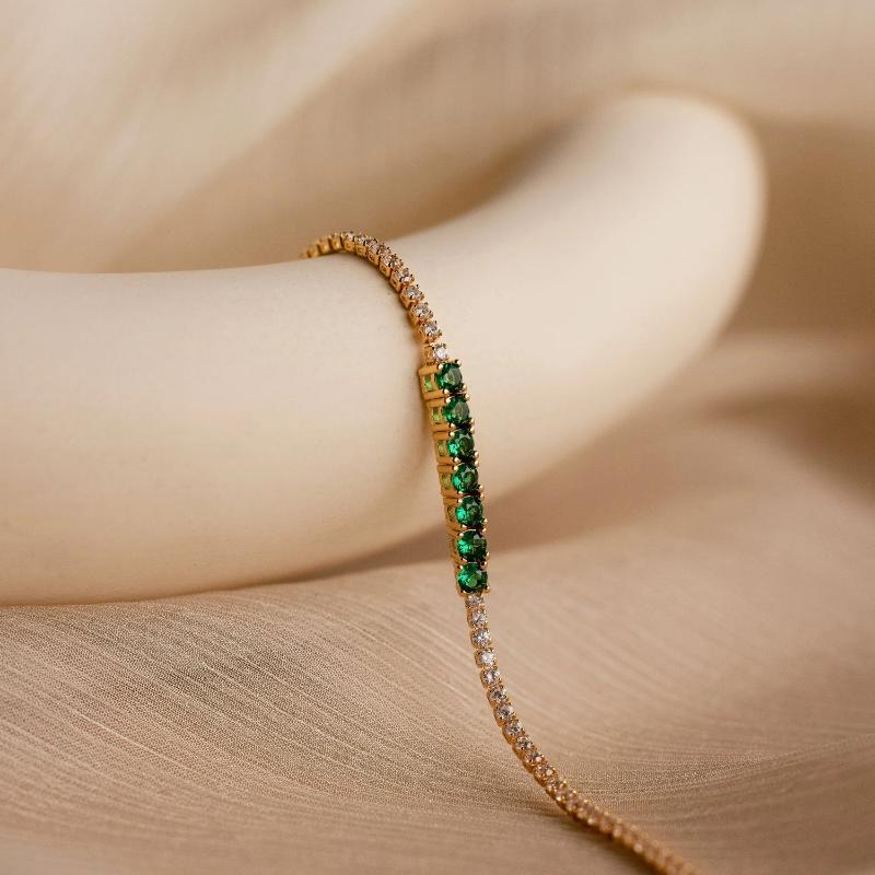 Emerald Diamond Tennis Bracelet.