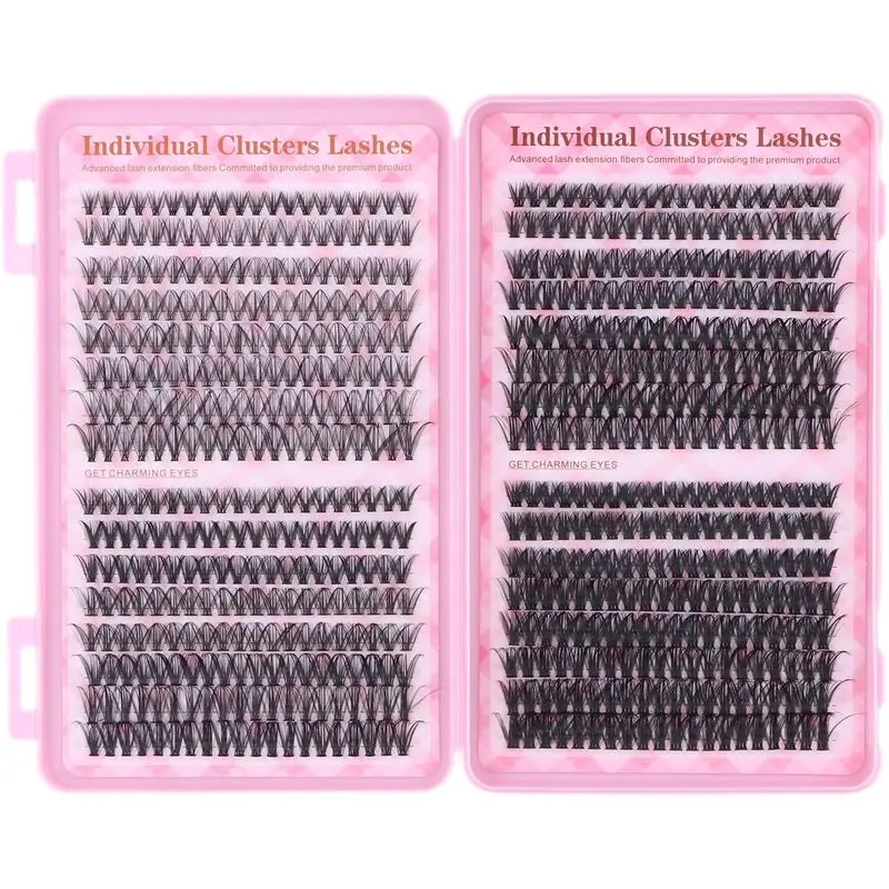 Cluster Lashes, 640 Pcs DIY Russian Volume Lash Extensions, 9-16mm Mixed Length, Soft Fluffy Segmented Lashes for Women Daily Makeup, Falsies Eyelashes
