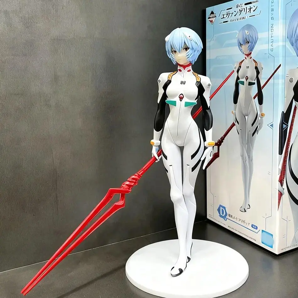 23cm Rei Ayanami  Action Figure with Spear of Longinus EVA Neon Genesis Evangelion Anime Collectible Model Toy Gift for Fans